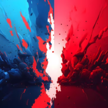 The confrontation of blue and red