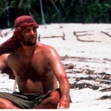 Tom Hanks in Cast Away scene on the beach